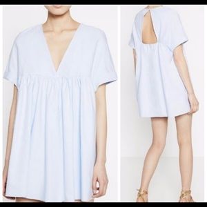 zara trafaluc poplin blue romper